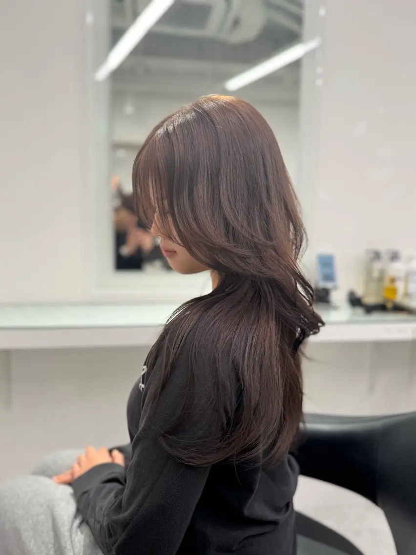 ロング カラー ヘアカラー トリートメント 韓国トレンドカット カラー🤍しゅうじのヘアスタイル