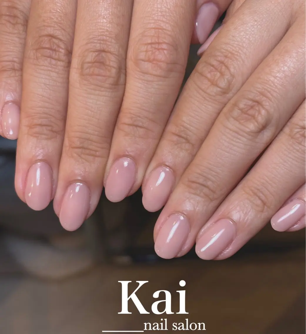 ネイル ワンカラーネイル ピンク シンプルネイル ハンドネイル Kai  nail Mayukoのネイルデザイン