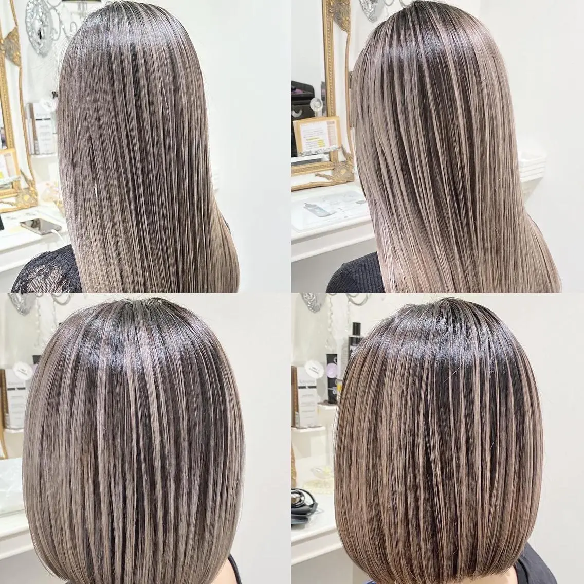 セミロング カラー バレイヤージュ ハイライトカラー ハイライト レイヤーカット カット ヘアカラー トリートメント 山崎俊輔/髪質改善 /バレイヤージュのヘアスタイル