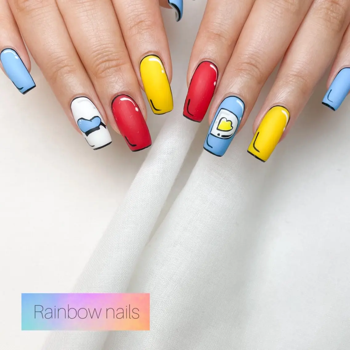 ネイル Rainbow nailsくろちゃんのネイルデザイン