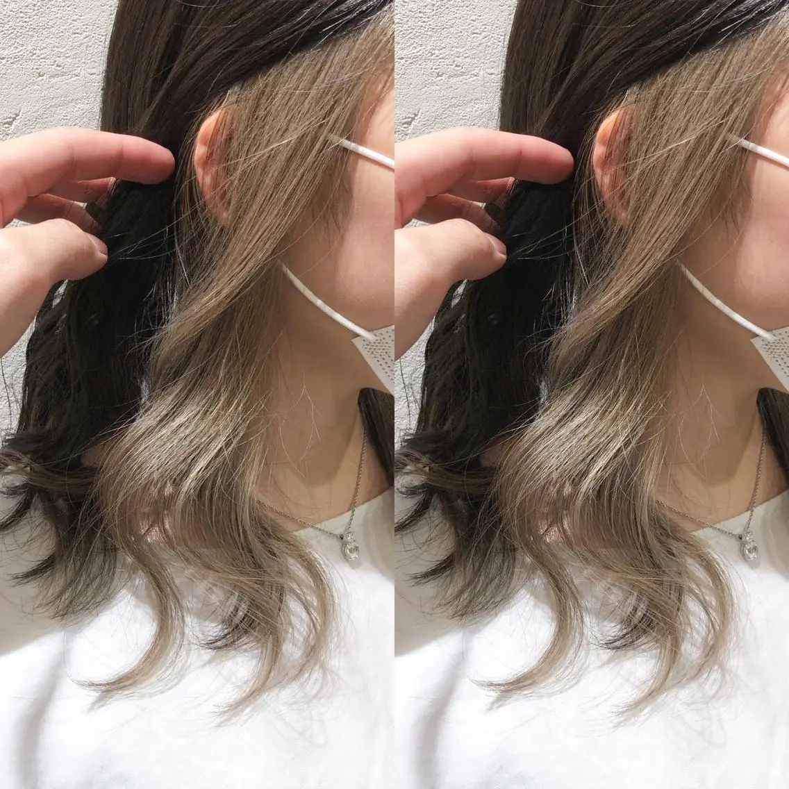ロング カラー ベージュカラー ブリーチ インナーカラー ホワイトベージュ あさだ しゅうたろうのヘアスタイル