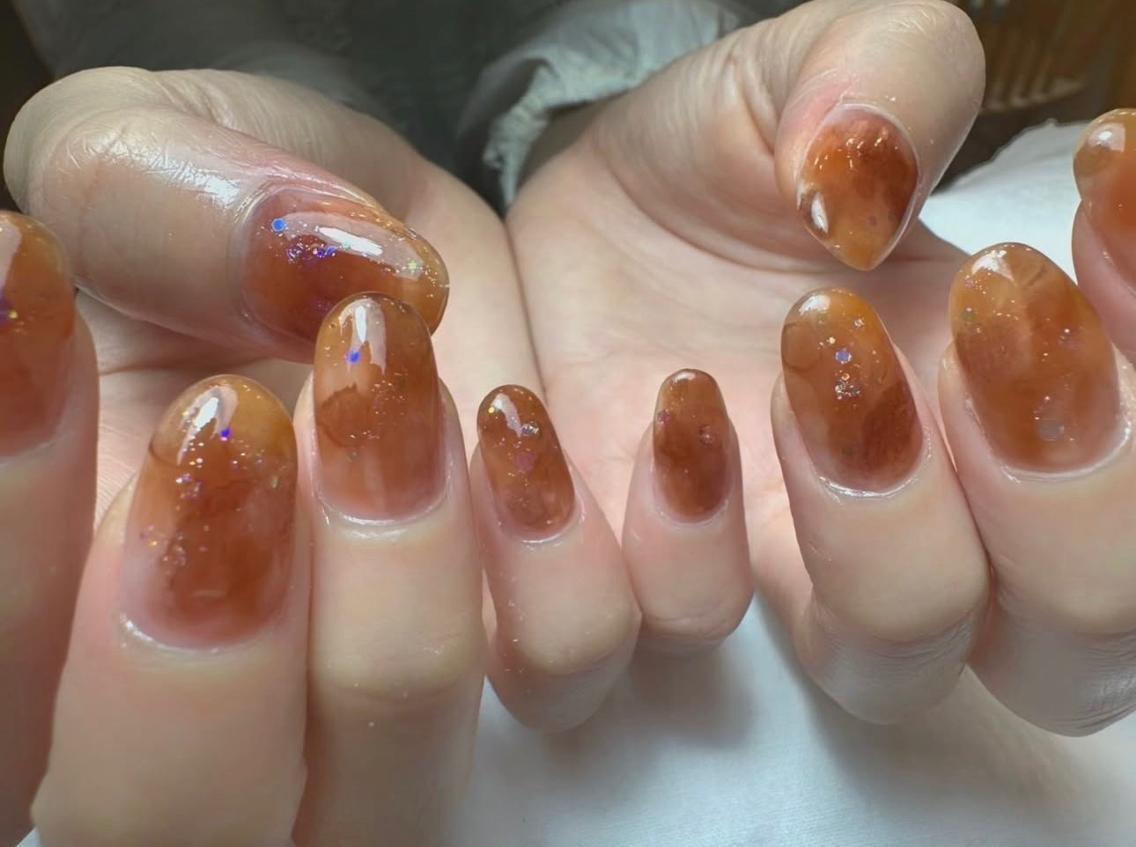 ネイル ジェルネイル 持ち込み ニュアンスネイル パラジェル シンプルネイル el堂山店 小岩のネイルデザイン