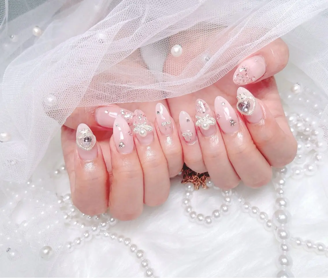 ネイル チークネイル 長さ出し フットネイル フレンチネイル ジェルネイル ハンドネイル Nami nail salonのネイルデザイン