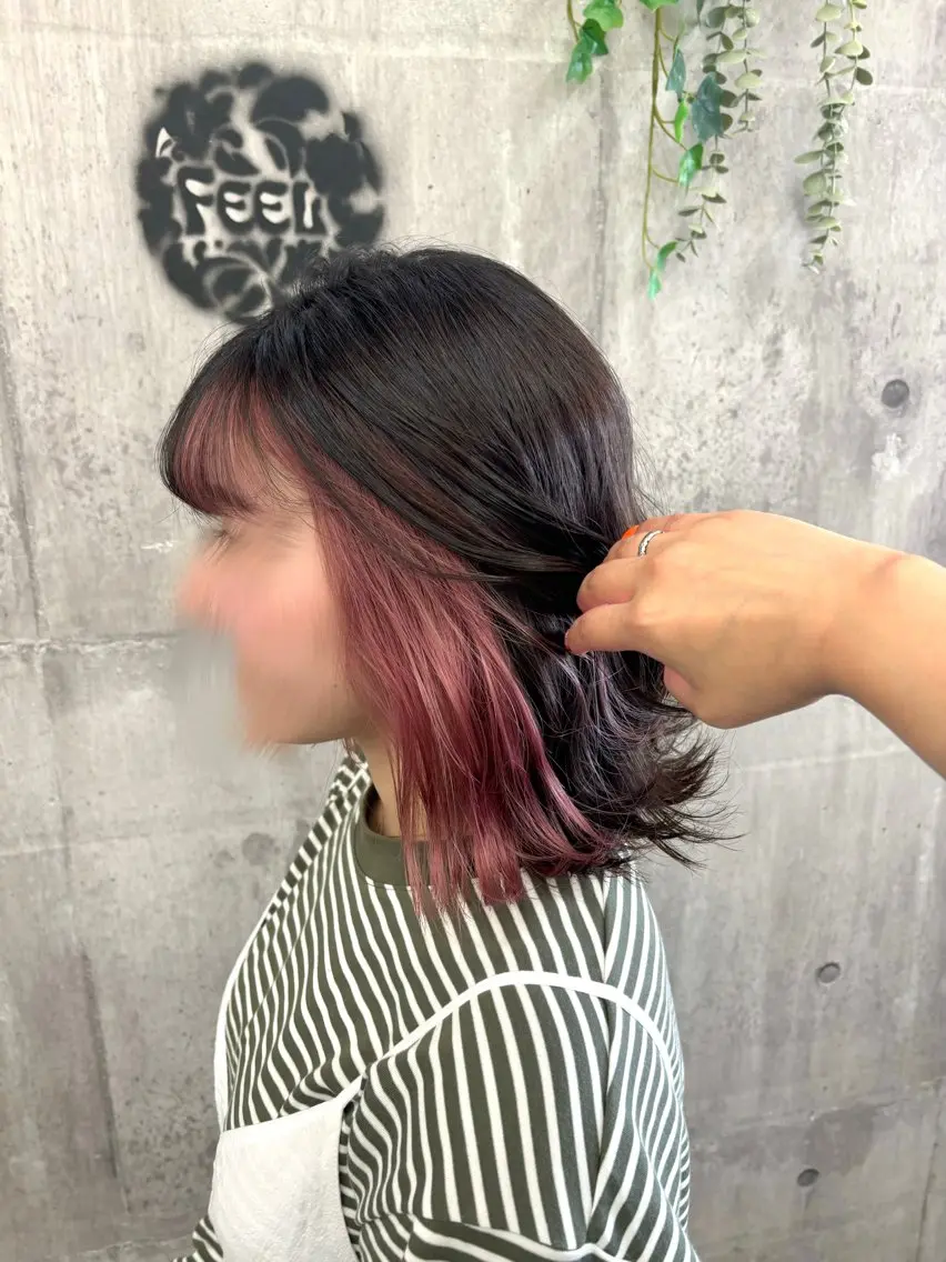 ミディアム ヘアカラー 田中 沙也香のヘアスタイル