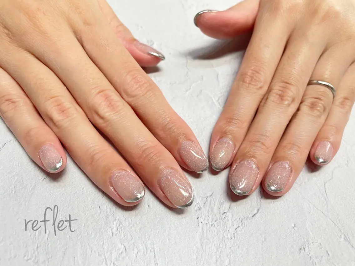 ネイル フレンチネイル シンプルネイル ハンドネイル reflet nailのネイルデザイン