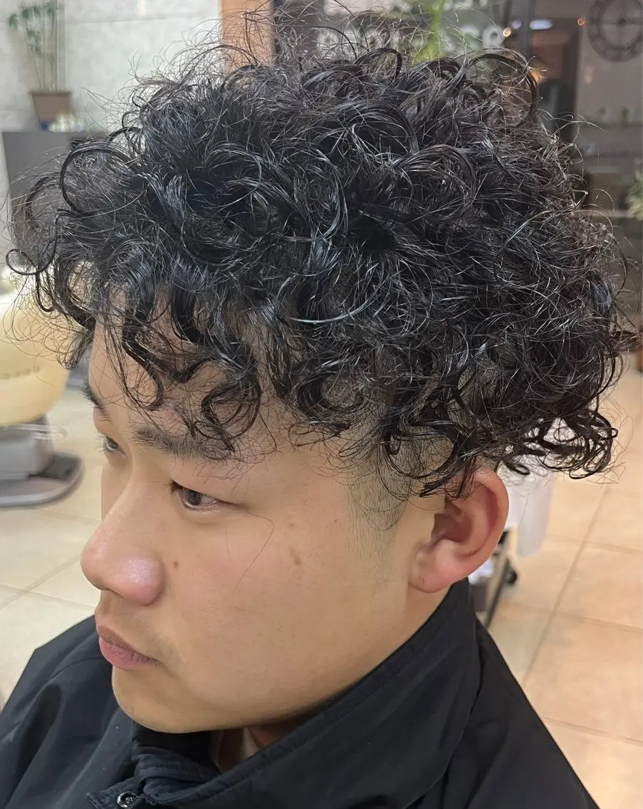 ミディアム パーマ メンズ パーマ 熊谷 拓海のヘアスタイル
