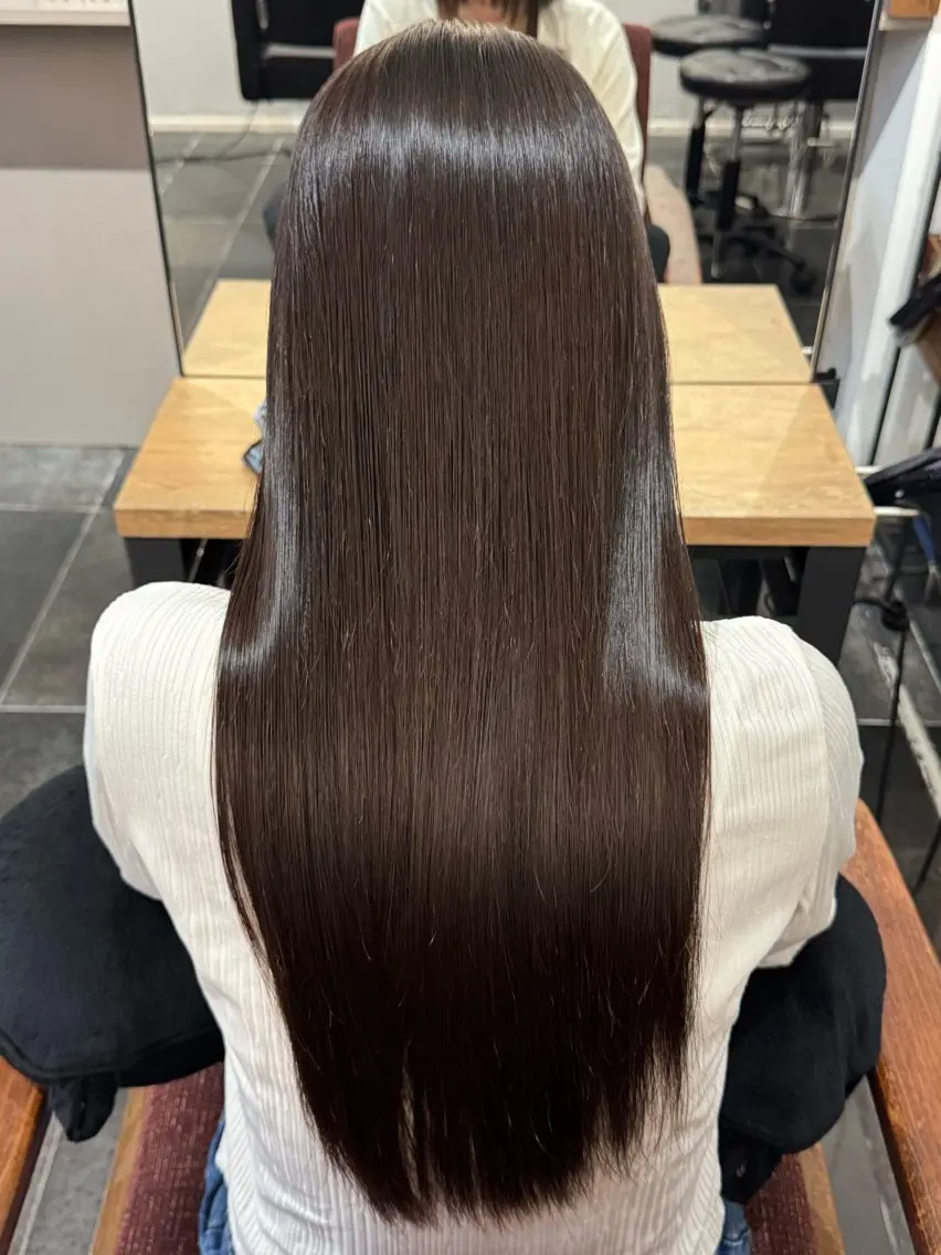 ロング 縮毛矯正 福井 遥人のヘアスタイル