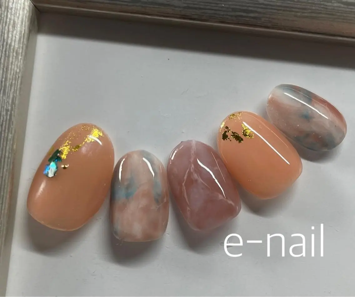 ネイル アートネイル ニュアンスネイル オフィスネイル 春ネイル e-Reju イリュージュのネイルデザイン