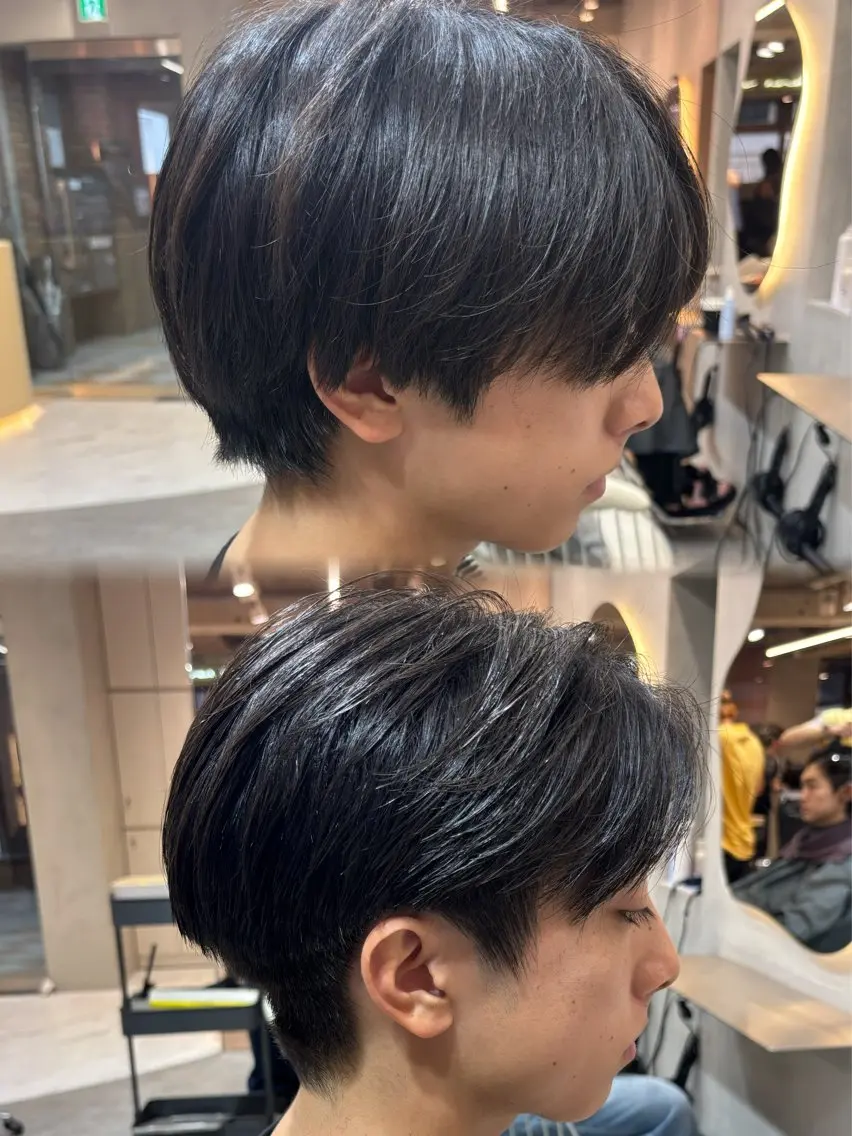 ショート カラー パーマ ヘアアレンジ メンズ センターパート メンズ韓国風 マッシュ メンズパーマ メンズショート カット トリートメント 大宮/曲がる縮毛矯正 /毛流れ特化/NAOのヘアスタイル