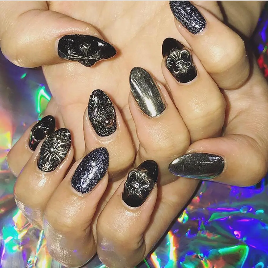 ネイル 渋谷／チップ長さ出し 👑アプレgel-xのネイルデザイン