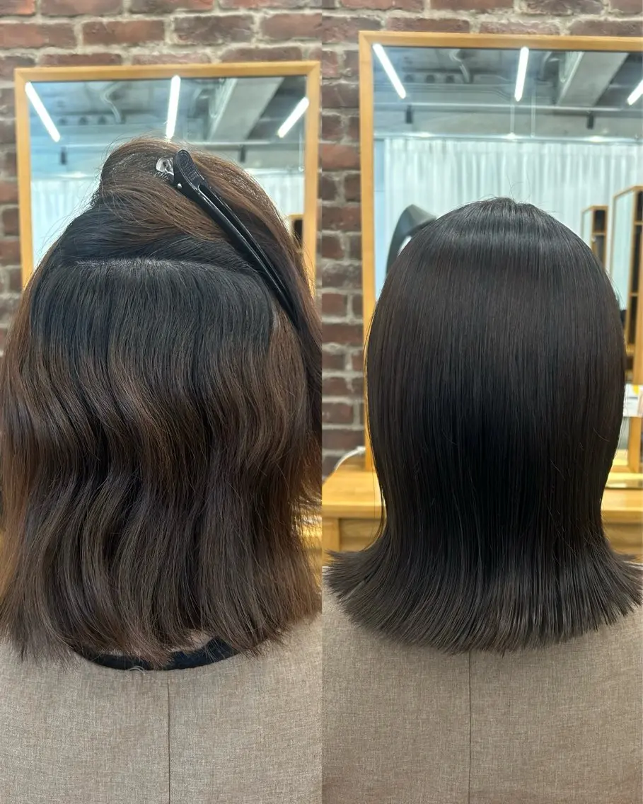 ミディアム パーマ くせ毛 縮毛矯正 トリートメント カット ヘアカラー 縮毛矯正 トリートメント 🌼髪質改善/透明感 艶髪タケドミのヘアスタイル