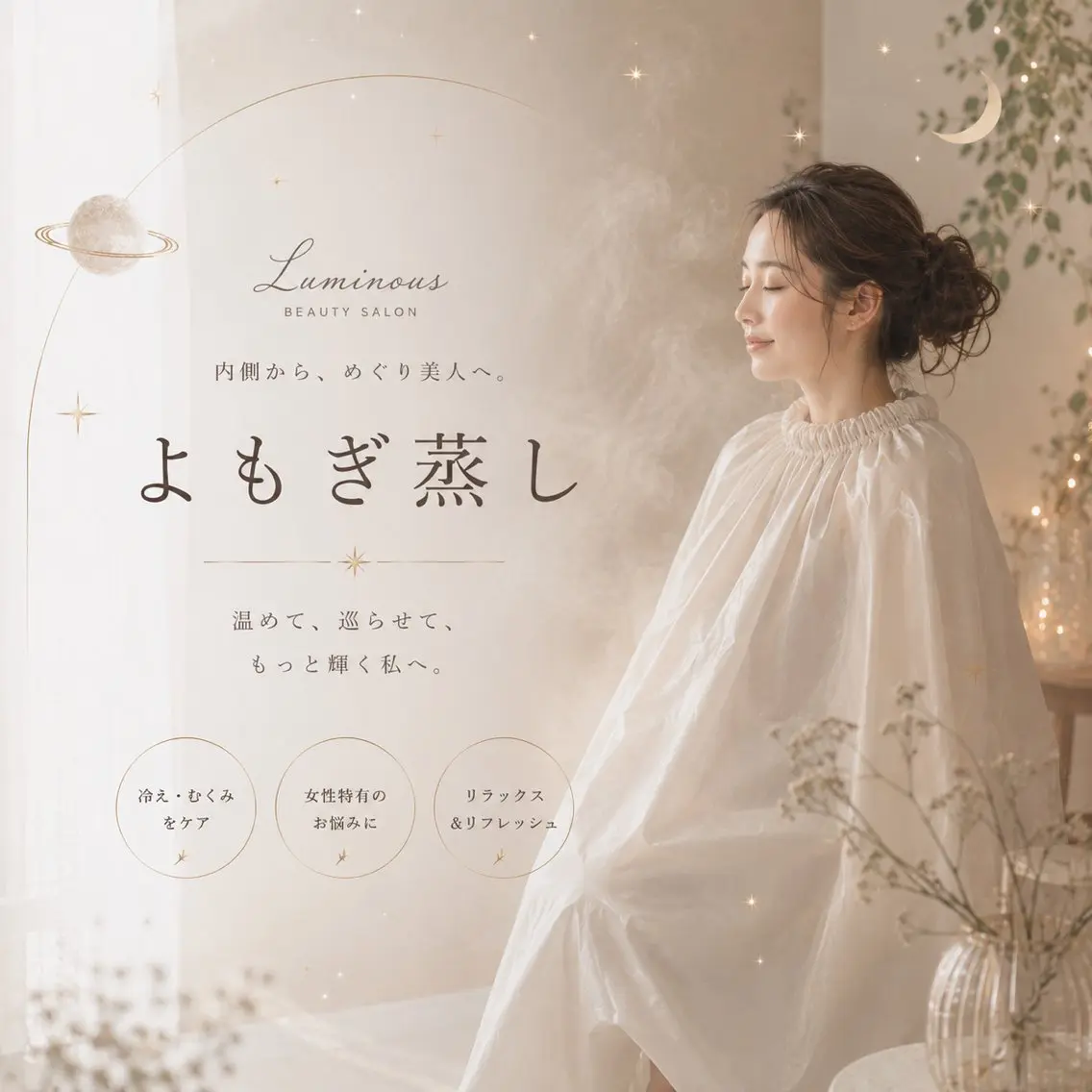 【温活×巡りケア】よもぎ蒸し40分 ¥3380の写真