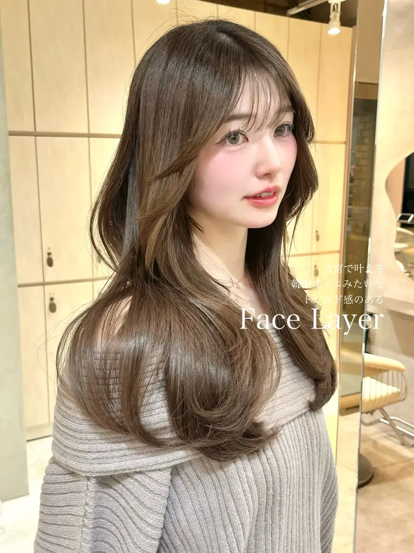 【迷ったらこれ‼️】韓国風カット🇰🇷＋透明感ワンカラー✨＋3ステップトリートメントの写真