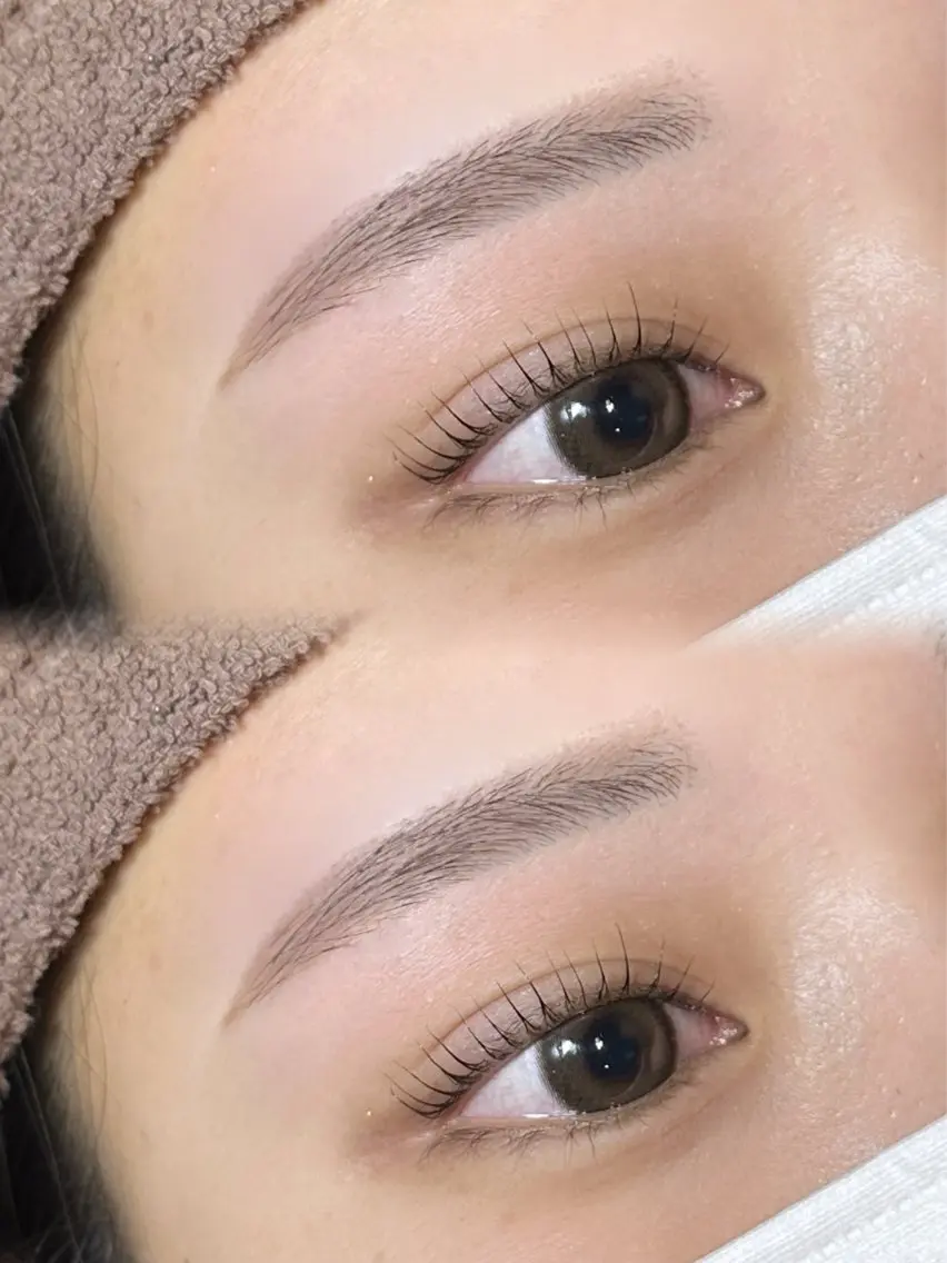 【 新規限定 】眉毛wax (メイク付き/間引きカット＋550)＋( 上 ) パリジェンヌ or まつげパーマの写真