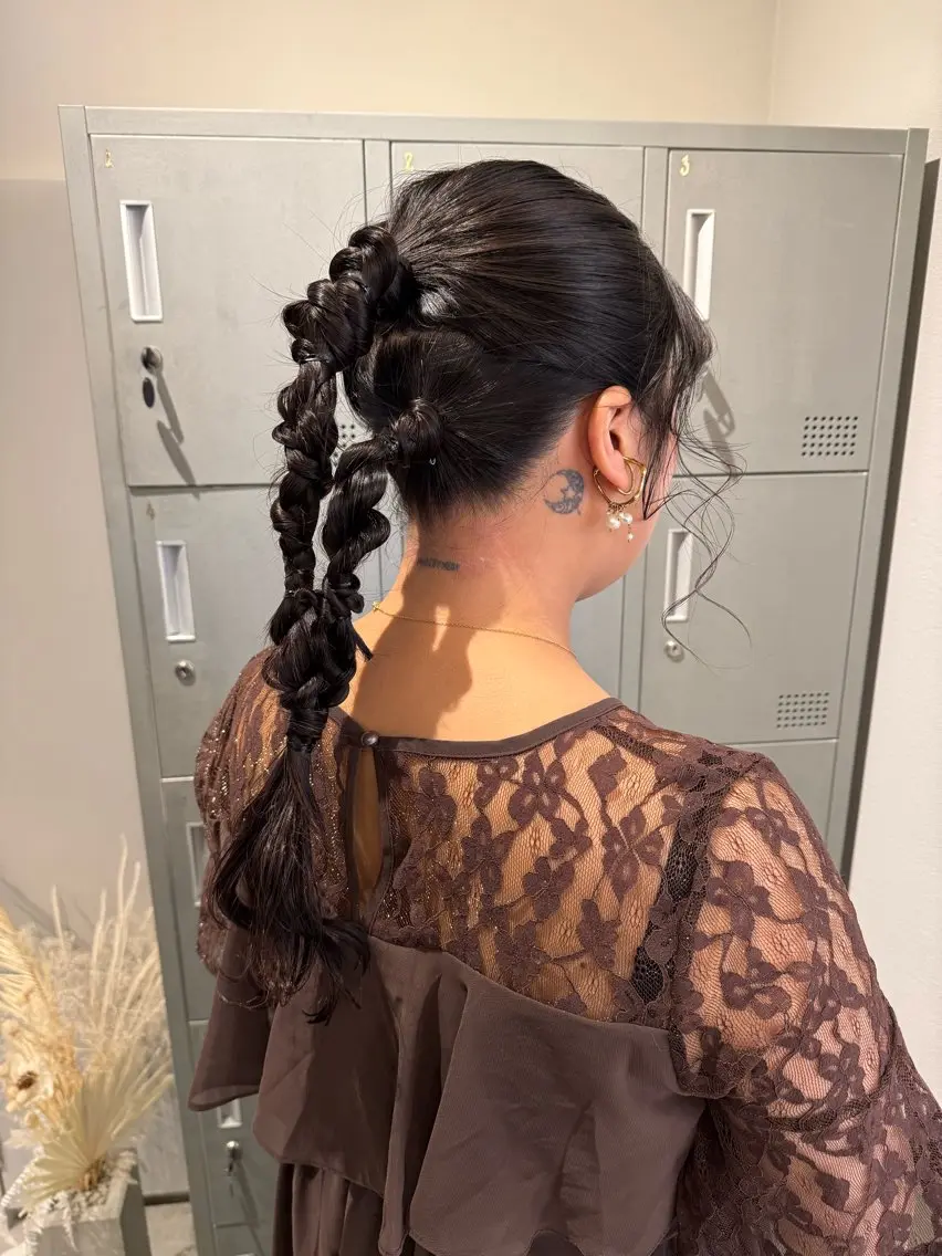ロング ヘアアレンジ ヘアセット ブリーチ/アレンジ 天満/chihiroのヘアスタイル