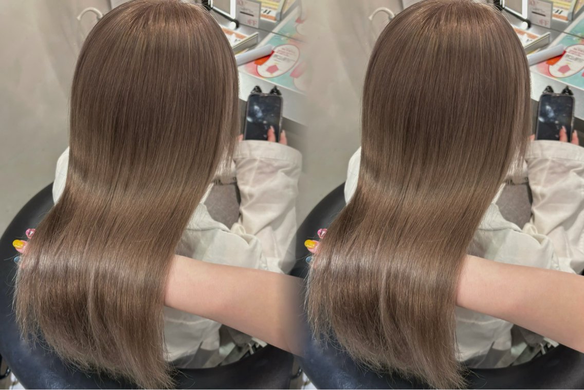 ロング ヘアカラー トリートメント ヘアセット 🤍艶髪 × 透明感カラー│フウカのヘアスタイル