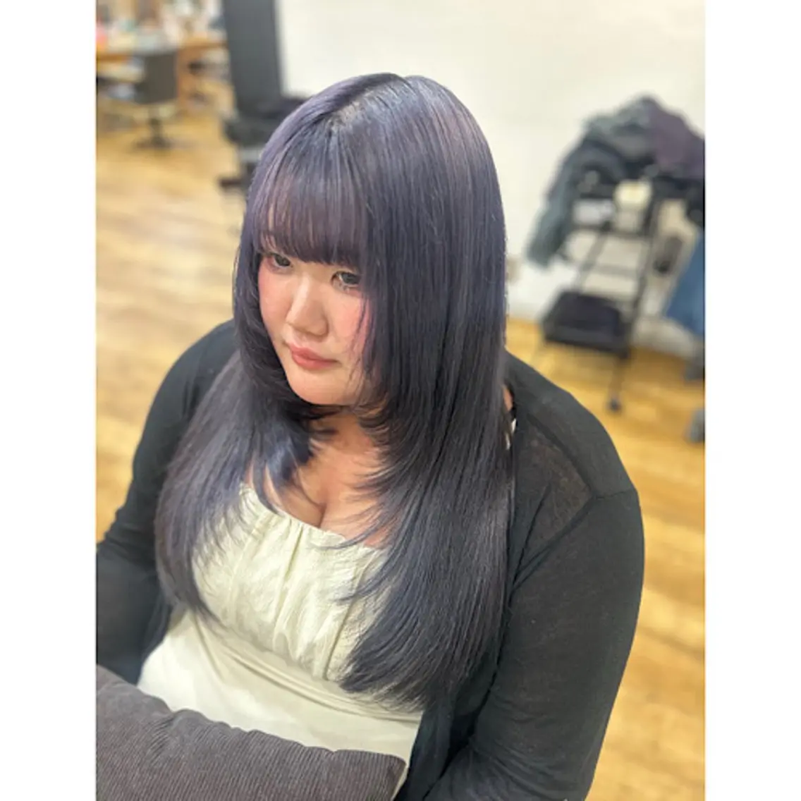 ロング 顔周りカット レイヤーカット カット ま あのヘアスタイル