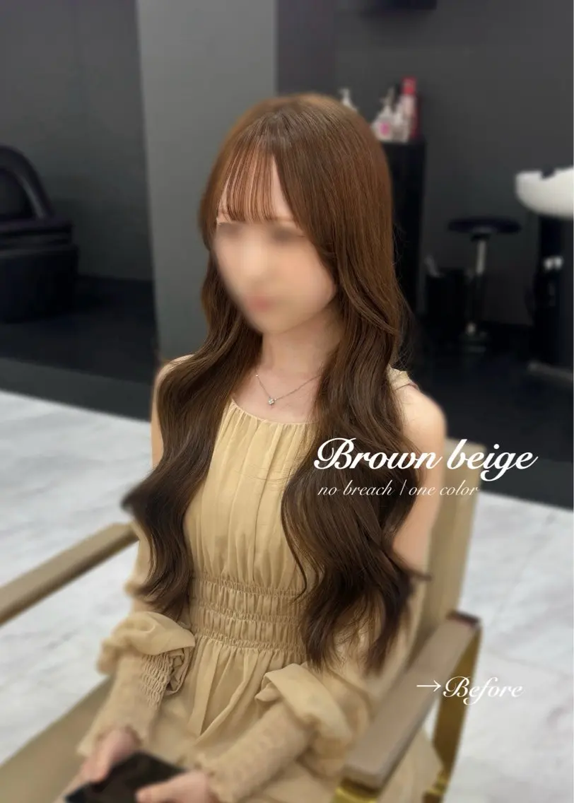 ロング カラー アッシュ ベージュカラー ブラウンカラー 縮毛矯正 カット 岡山 愛のヘアスタイル