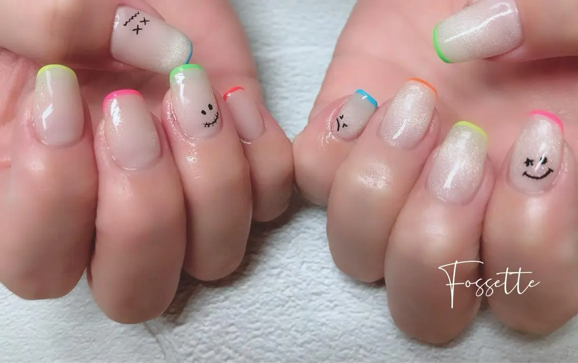 ネイル フレンチネイル マグネットネイル ハンドネイル nailsalon Fossetteのネイルデザイン