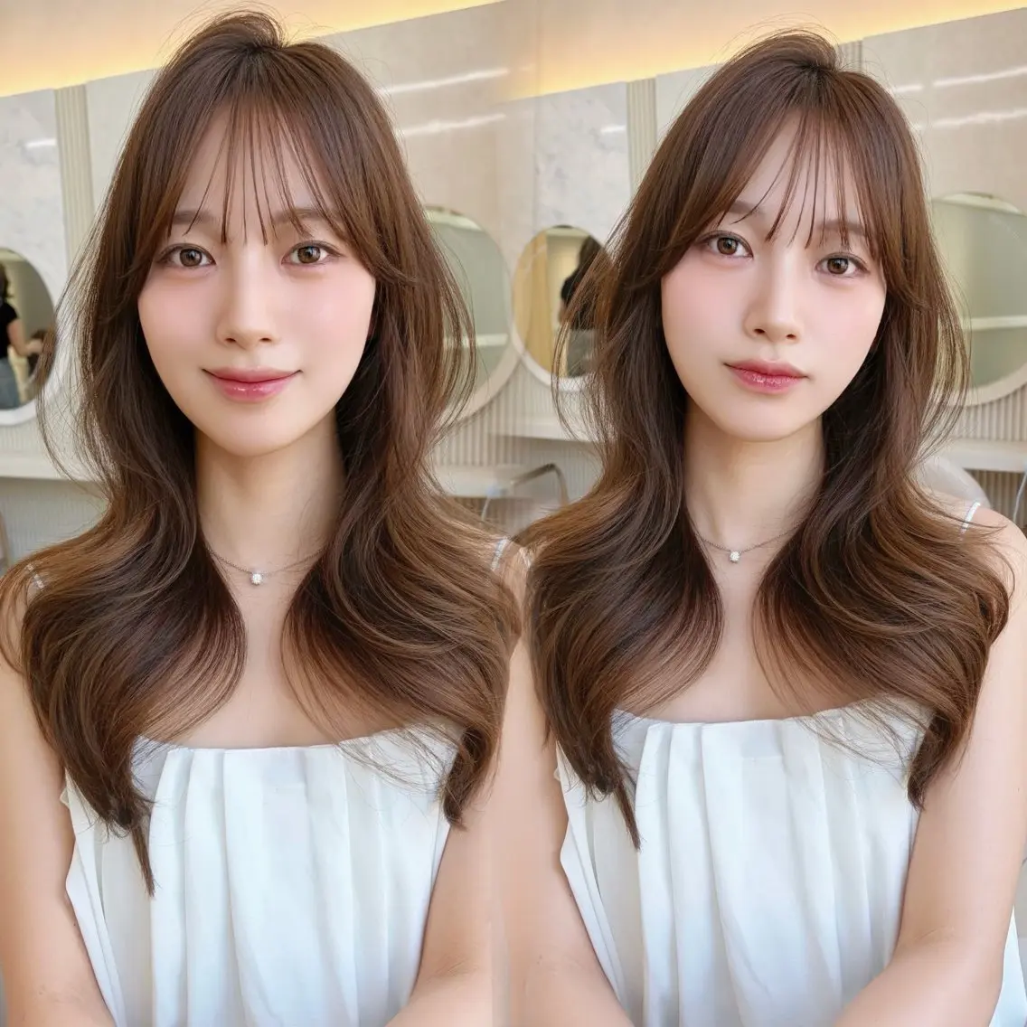 セミロング カット ヘアカラー トリートメント oto🤍×美髪× ゆるふわレイヤーのヘアスタイル