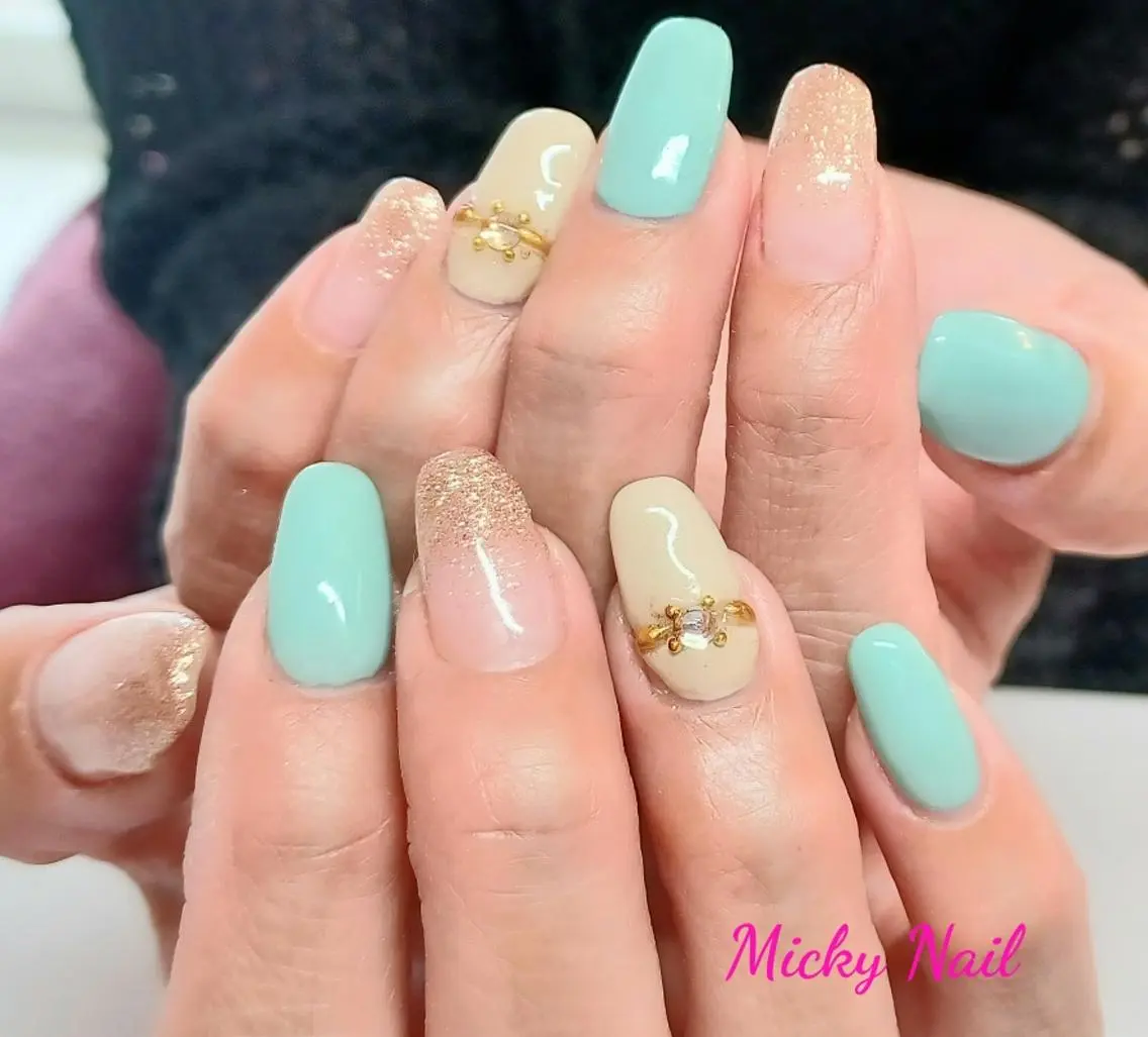 ネイル グリーン Micky nail chikushinoのその他イメージ