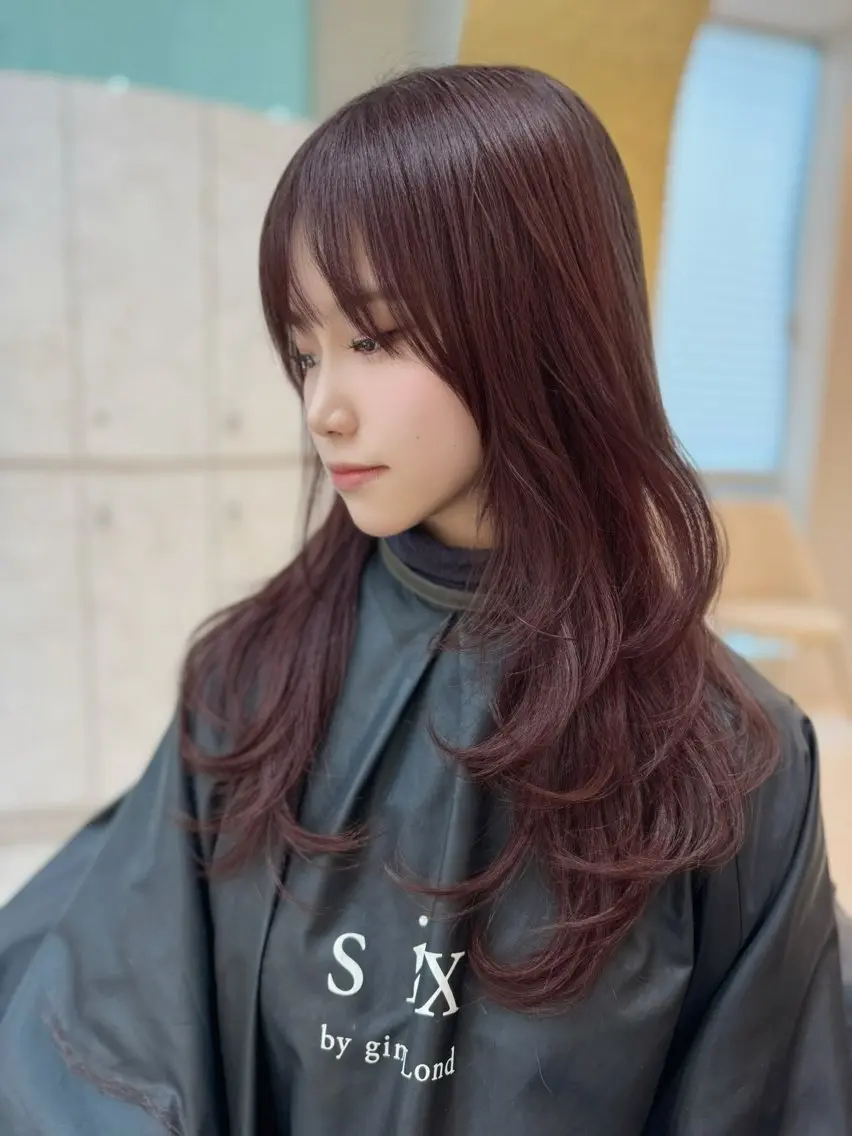セミロング ハッシュカット ハイレイヤー レイヤーカット レイヤーカット 石黒のヘアスタイル