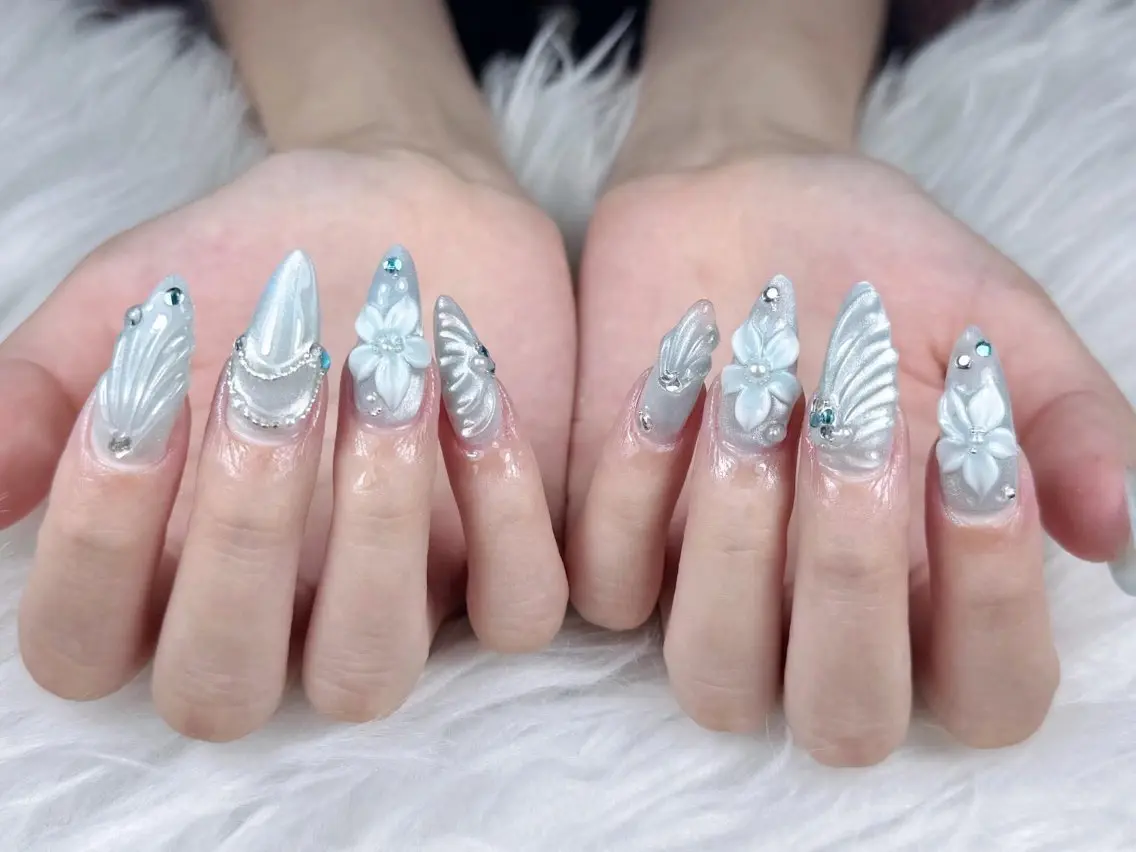 ネイル ジェルネイル ハードジェル 持ち込み スカルプネイル ストーンネイル ハンドネイル Yuki nail salon anのネイルデザイン