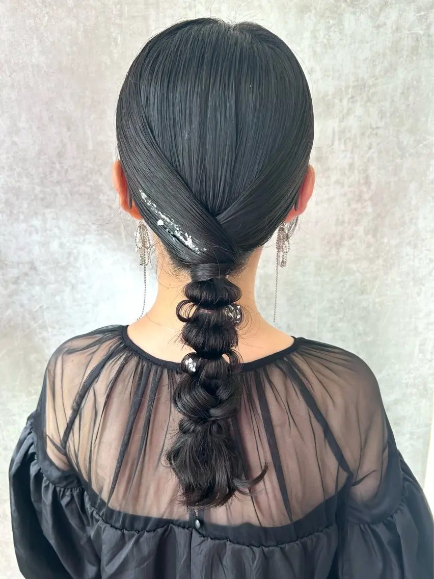 ロング ヘアアレンジ ロング ヘアセット 横浜ハイトーン エクステNo1👑のヘアスタイル
