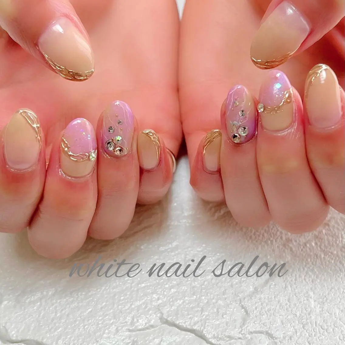 ネイル フットネイル ジェルネイル ハードジェル ラメ(グリッター) 持ち込み ハンドネイル white nail salonのネイルデザイン