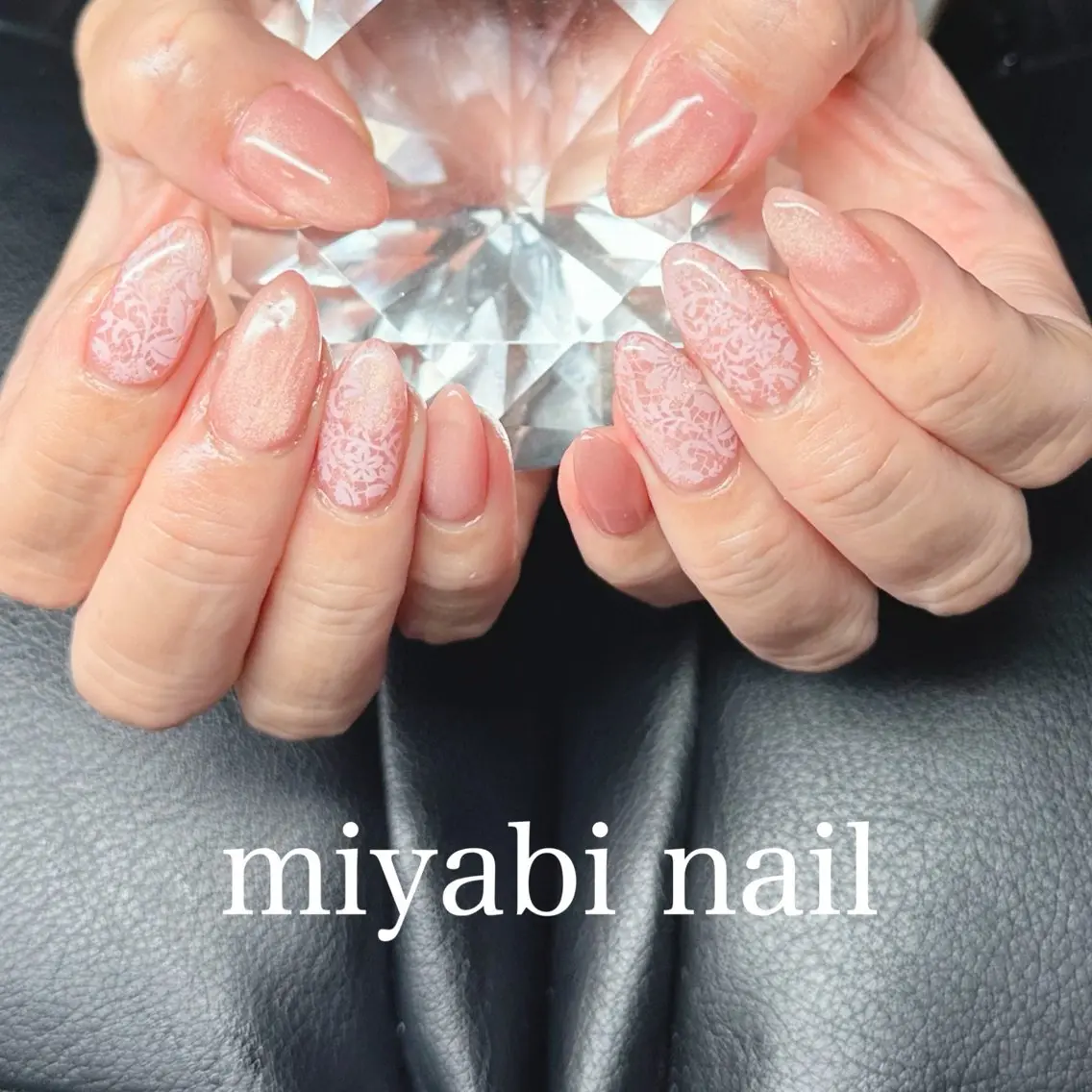 ネイル アートネイル ジェルネイル レース マグネットネイル 持ち込み ハンドネイル miyabi nail 桂川駅近くのネイルデザイン