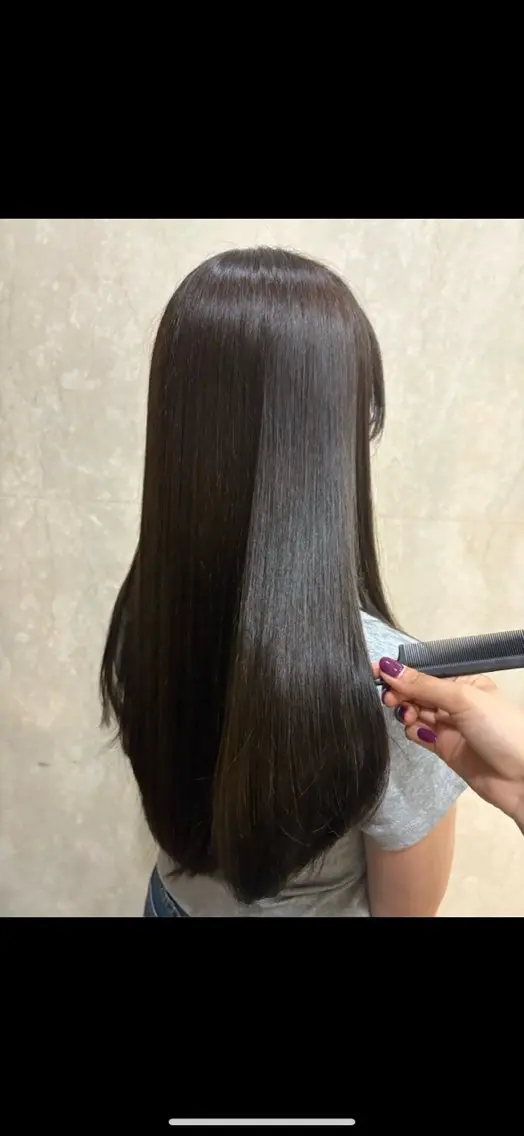 ロング カラー ヘアカラー トリートメント 酸性ストレート /暖色カラー/ユイカのヘアスタイル