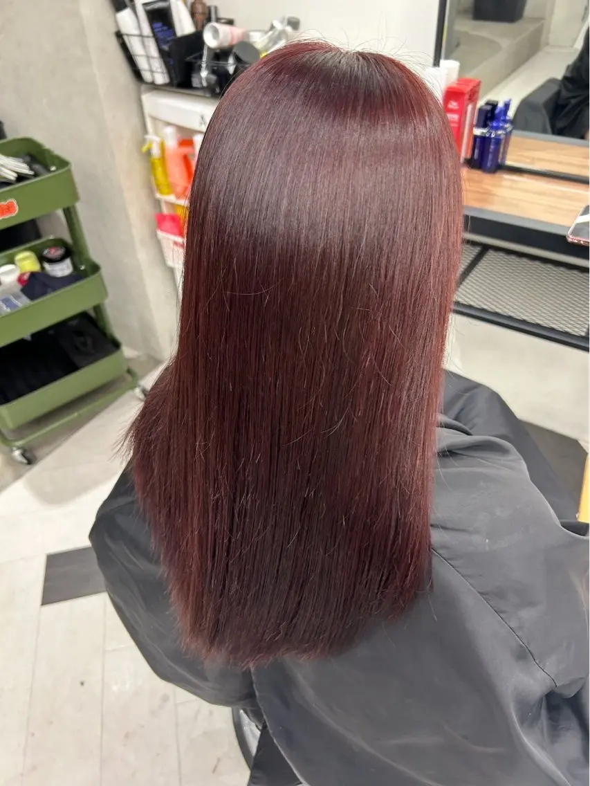 ロング ヘアカラー トリートメント himari💜 酸性ストレートのヘアスタイル
