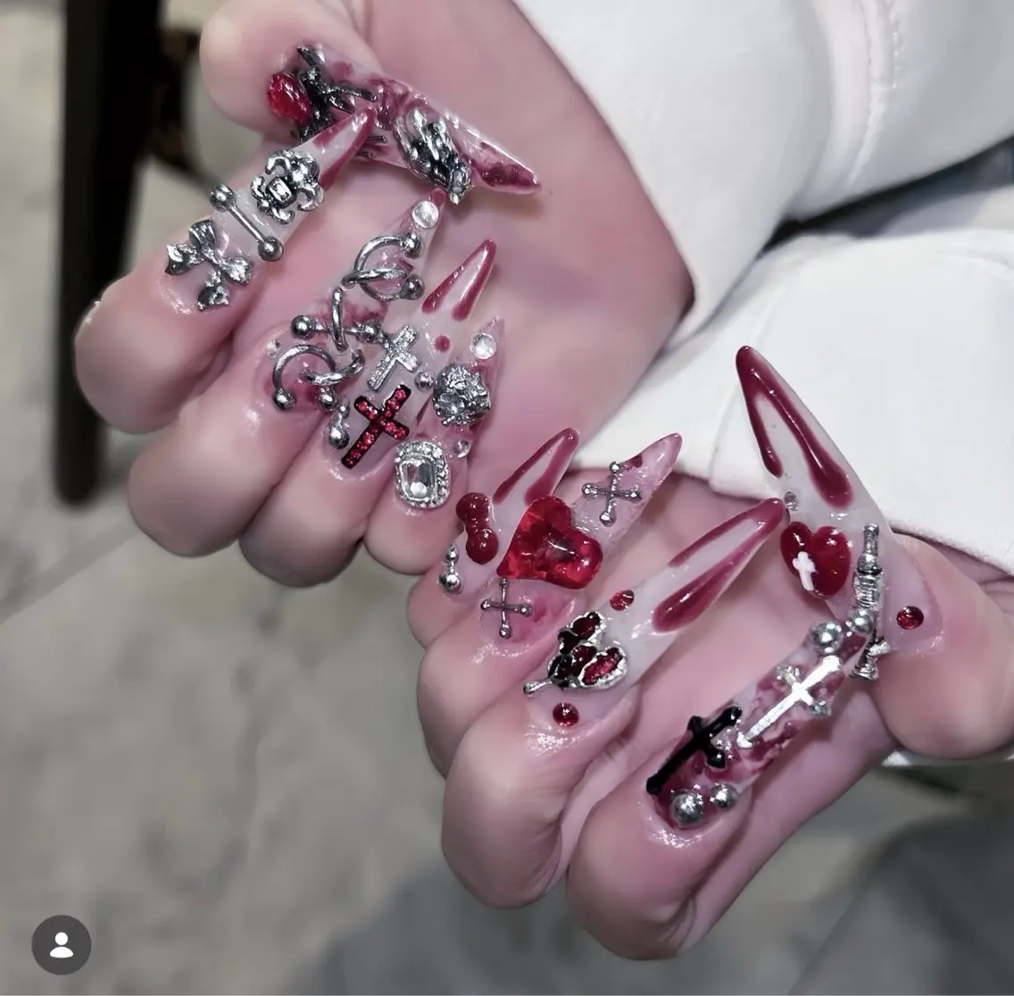 メンズ キッズ ネイル オーロラネイル ブルー フットネイル ジェルネイル 氷ネイル・うるうるネイル ハンドネイル Rin Nail 新大久保店のネイルデザイン