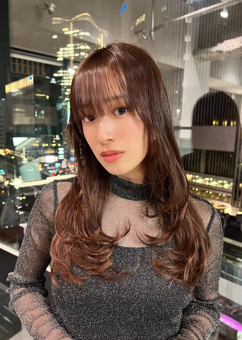 ロング ボブ レイヤーカット レイヤーカット特化 シオンのヘアスタイル