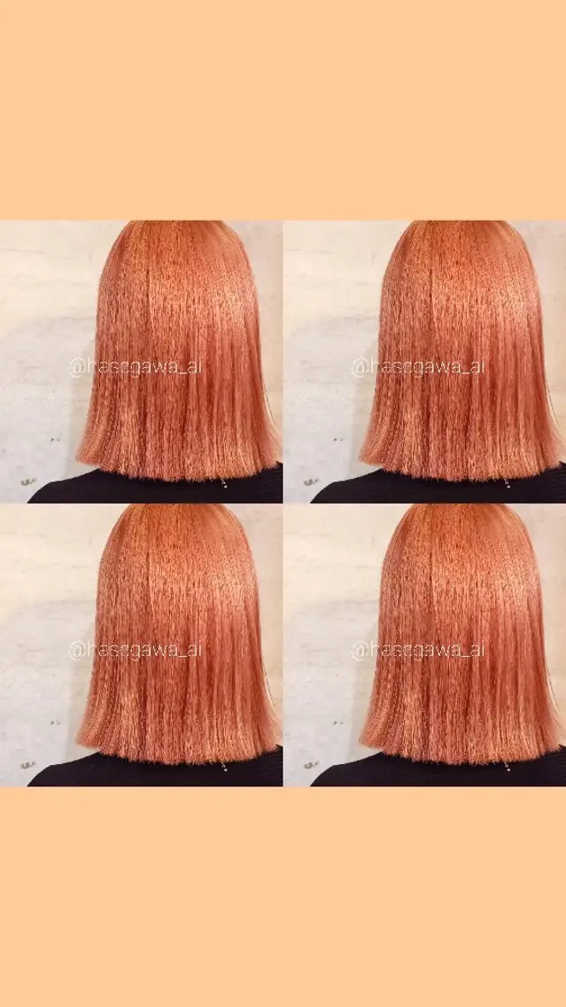 ショート カラー ブリーチ ハイトーンカラー オレンジ デザインカラー /aiのヘアスタイル