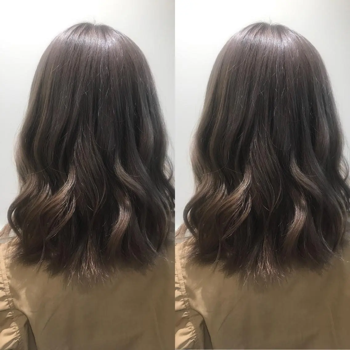 セミロング カラー 小栗 麻衣のヘアスタイル