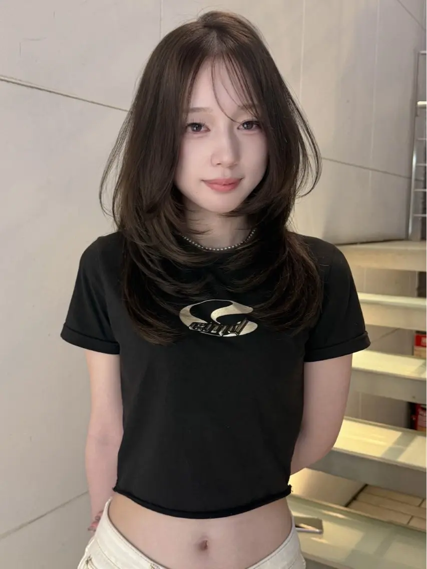 ロング ケアカラー ヘアカラー レイヤーカット🪽 カネコミユのヘアスタイル