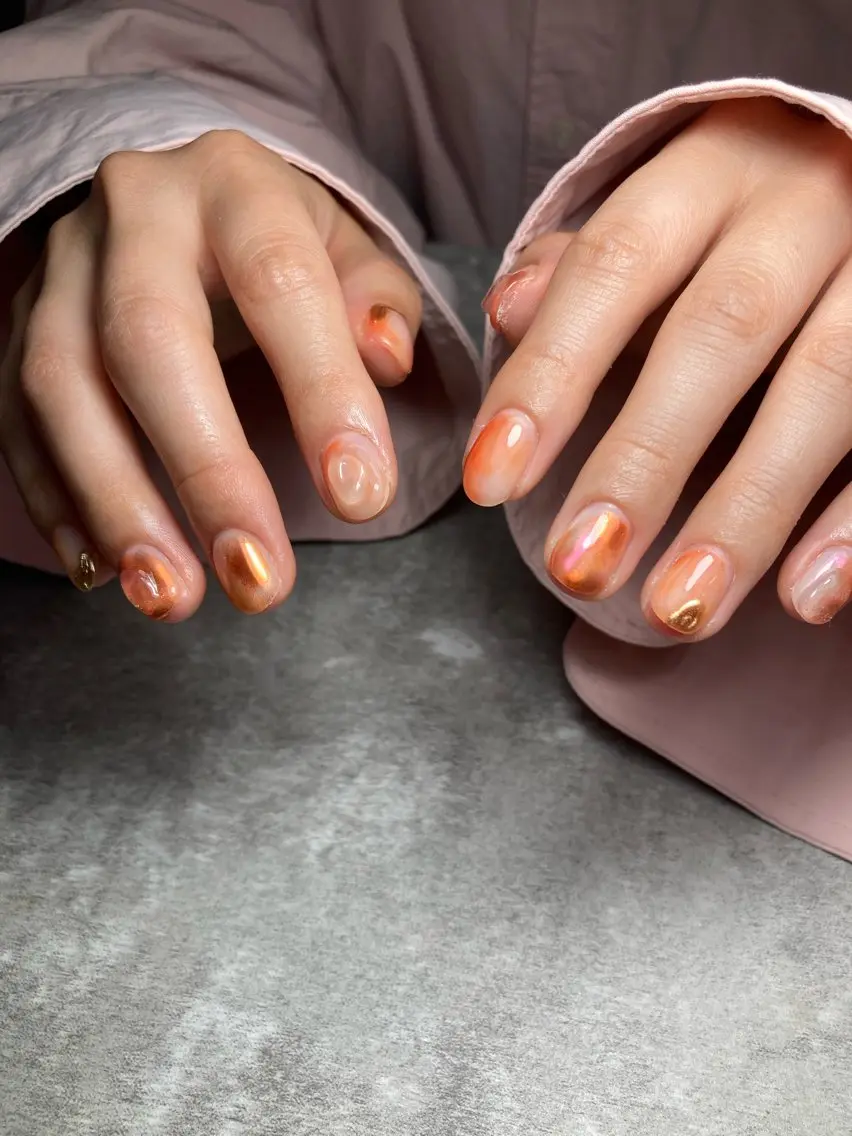 ネイル ニュアンスネイル オレンジ NAIL'S MODAのネイルデザイン