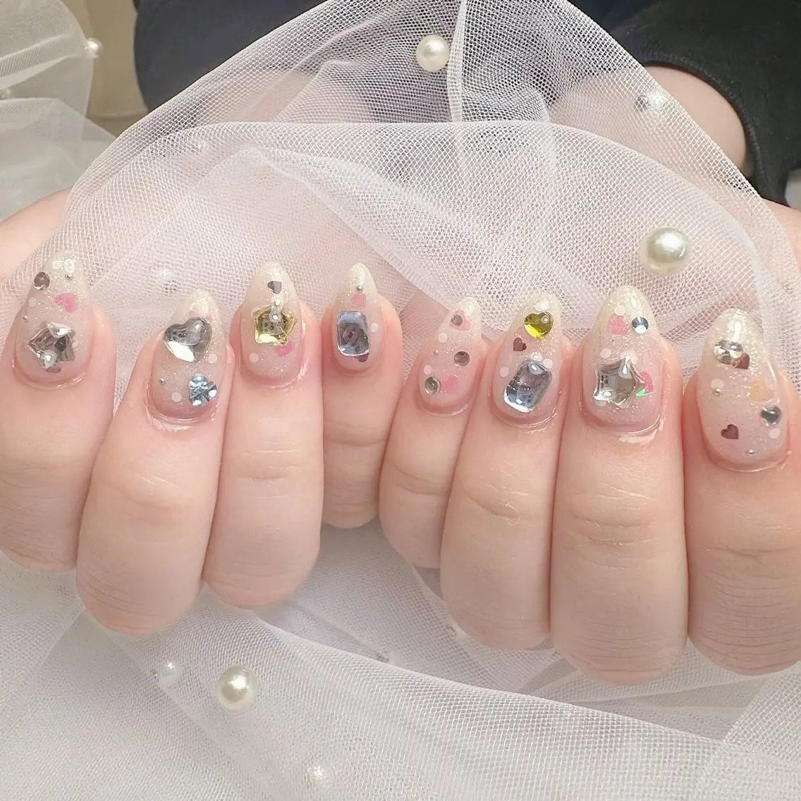 ネイル ハンドネイル nami🐰🎀 ガーリー/堺筋本町のネイルデザイン