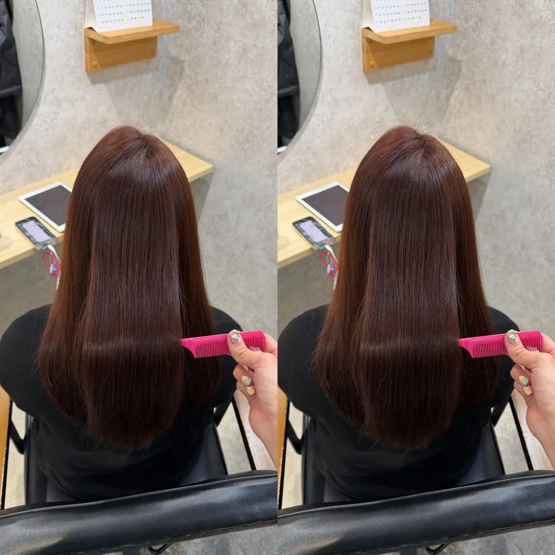 ロング ヘアカラー トリートメント ほの かのヘアスタイル