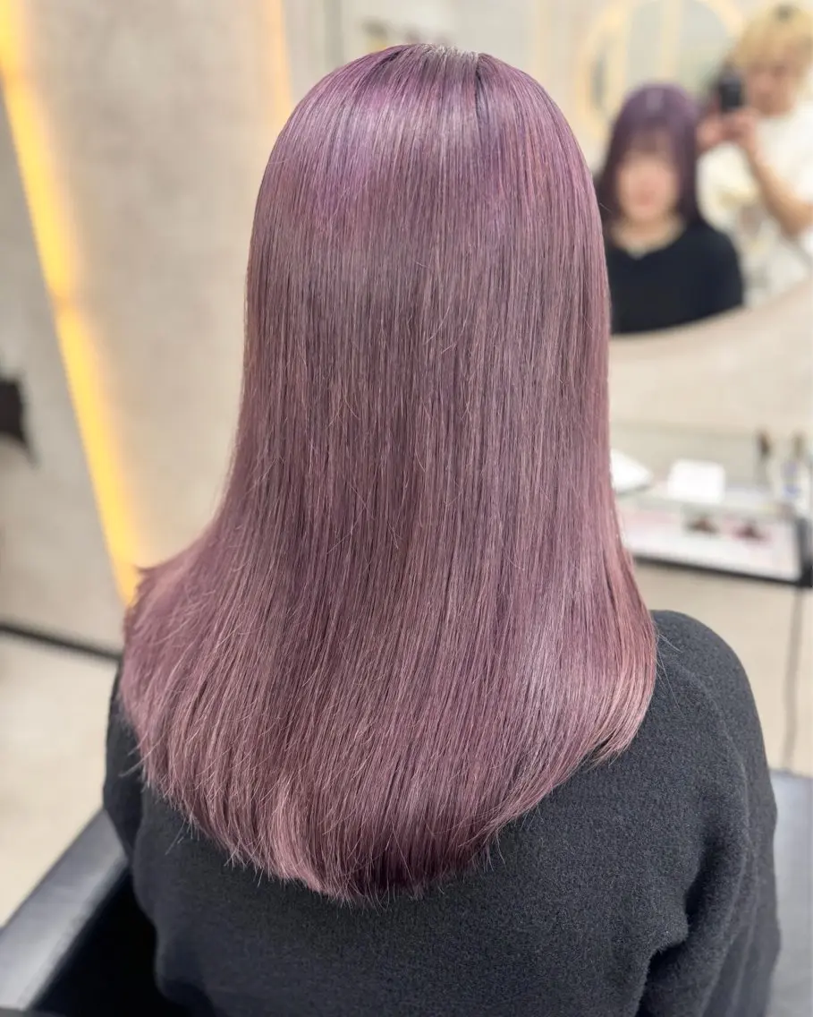 ミディアム カット ヘアカラー ケアブリーチ🌺 透明感🪽とわのヘアスタイル