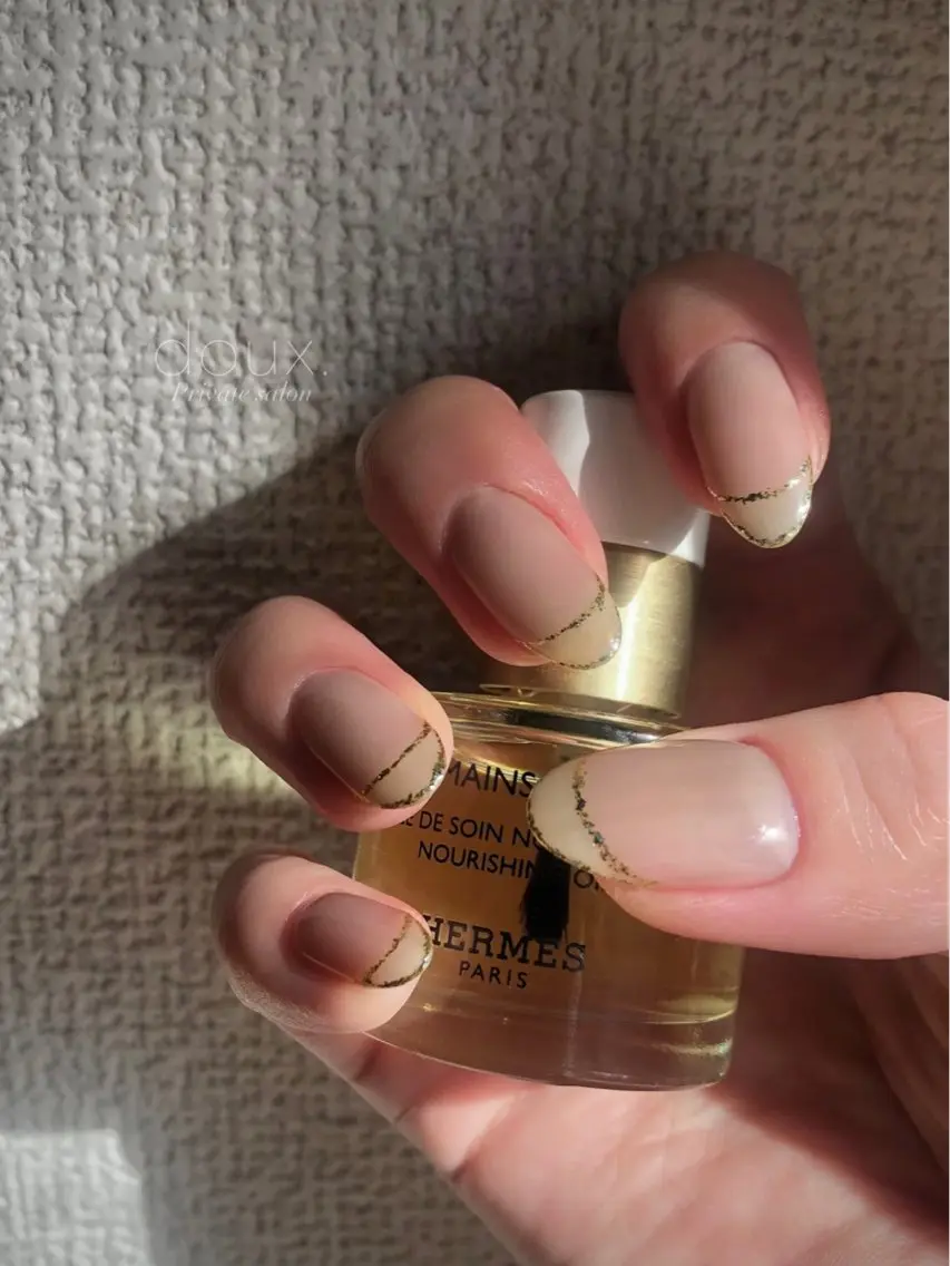 ネイル フレンチネイル 韓国ネイル ラメ(グリッター) ニュアンスネイル ワンカラーネイル doux. nailのネイルデザイン