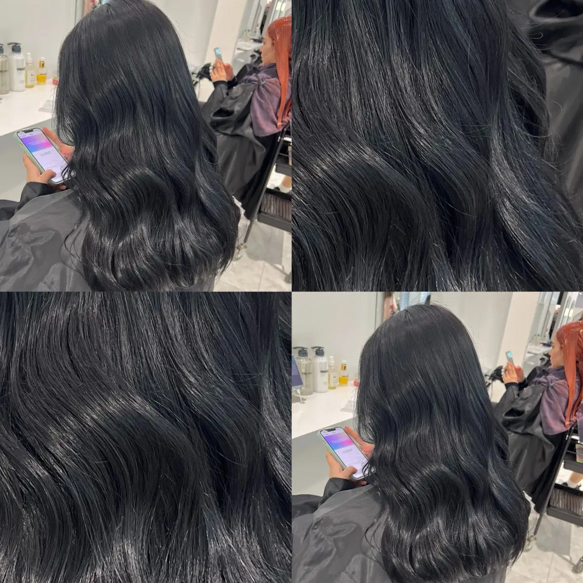 ロング カラー 黒髪 ブルーカラー ブルーブラック 髪質改善 トリートメント カット ヘアカラー トリートメント ヘッドスパ ヘアセット ブリーチなし特化 美容師💖SAE💖のヘアスタイル