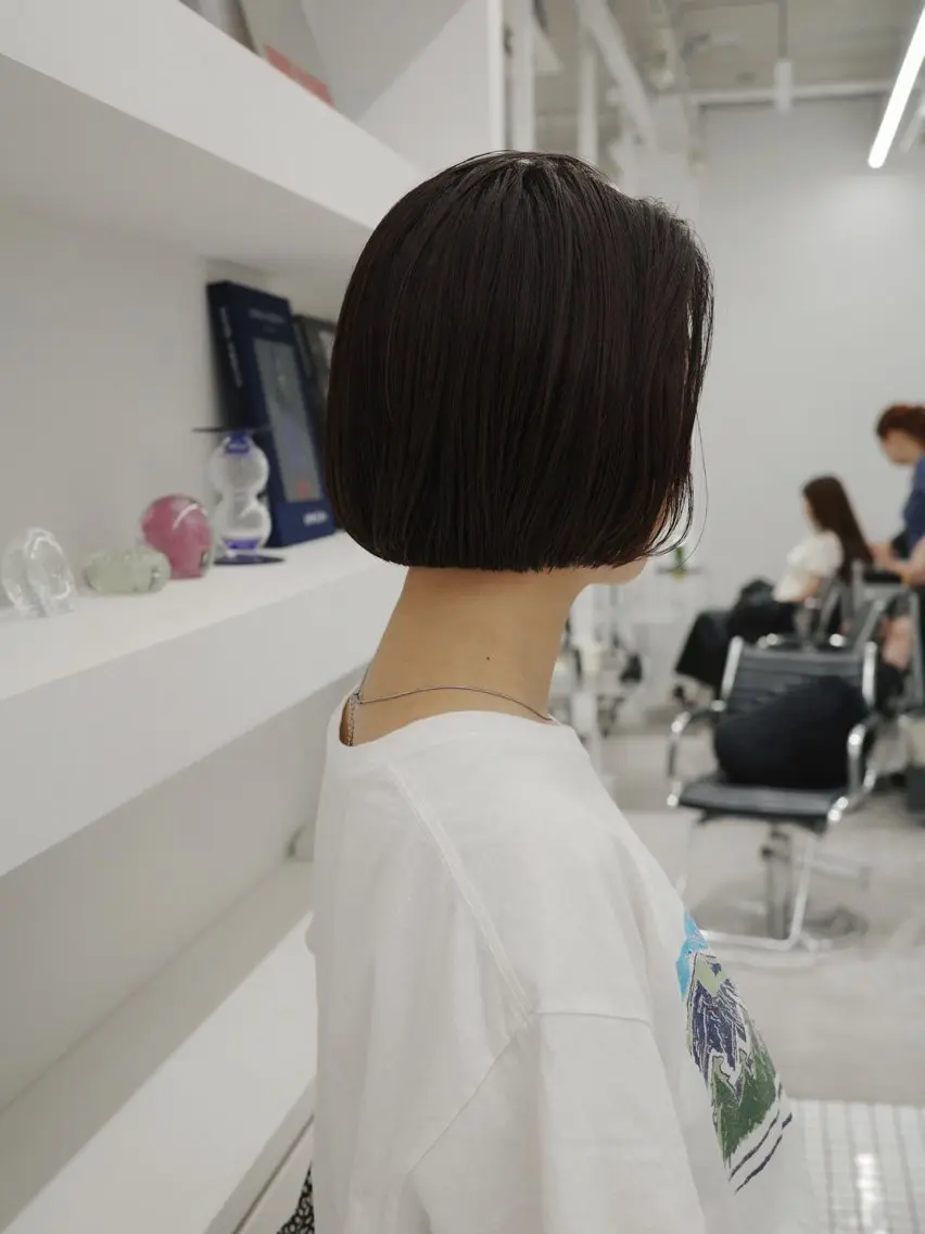ショート カラー ボブ メンズヘア/大人男子 /ナチュラルのヘアスタイル
