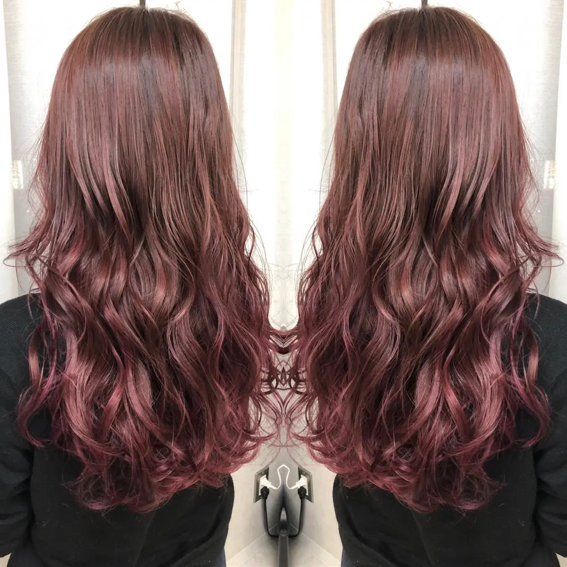 ロング カラー グラデーションカラー ピンクカラー トリートメント カット ヘアカラー トリートメント 天野 涼のヘアスタイル