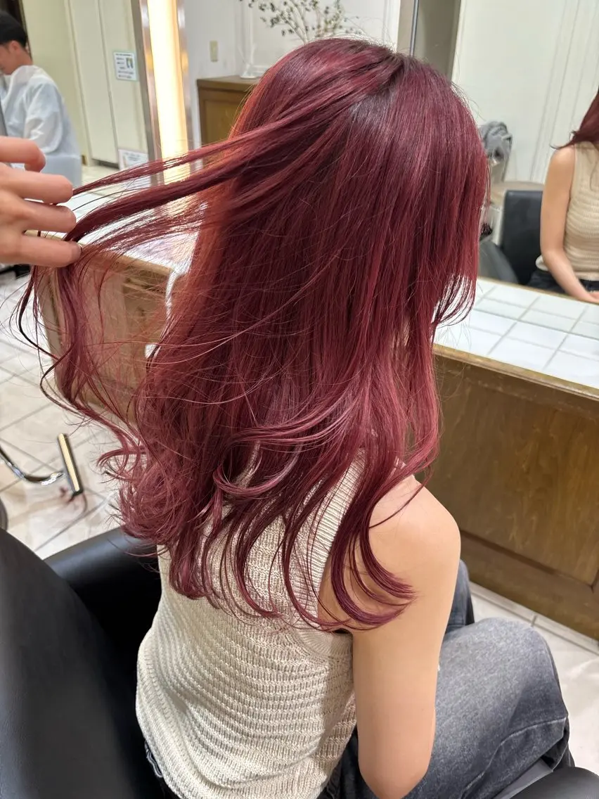 セミロング ヘアカラー 💞暖色艶カラー/ ホウツキカナ🍒のヘアスタイル