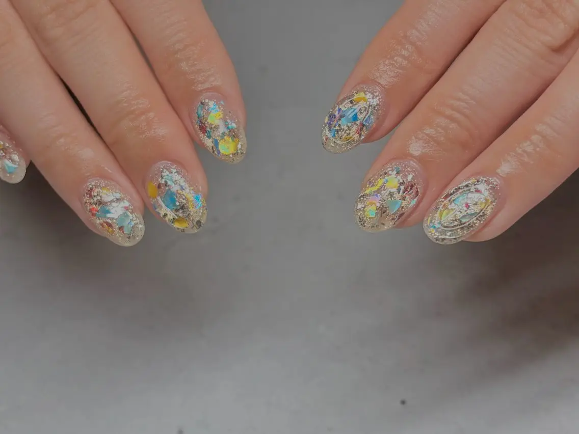 ネイル ブルー マグネットネイル オレンジ ハンドネイル nail patio hinaのネイルデザイン
