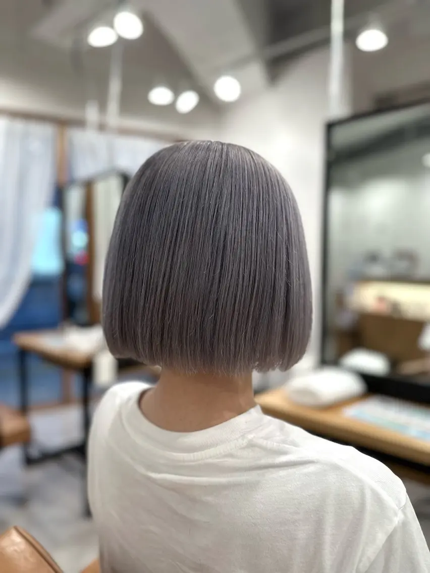 ショート カラー アッシュ シルバー シルバーアッシュ ボブ ヘアカラー トリートメント 特殊カラー特化 ✂️SHIAN フジのヘアスタイル