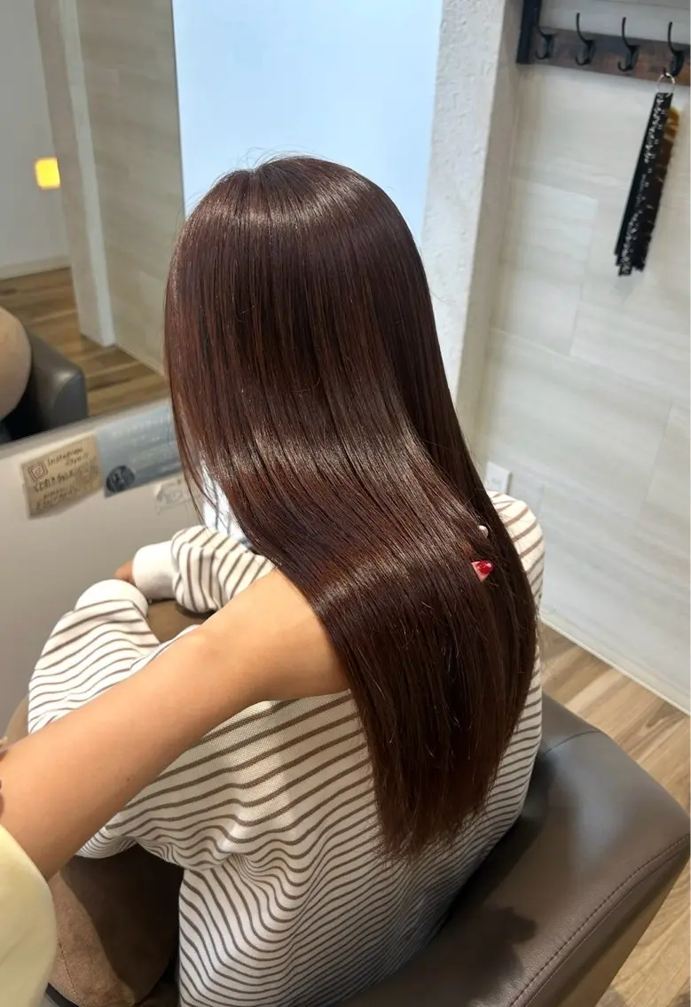 ロング カラー ブラウンカラー レッドカラー レッドブラウン ヘアカラー hanon_ Sakiのヘアスタイル
