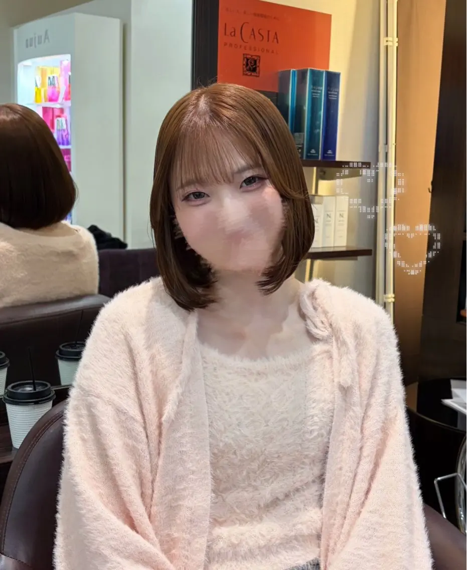 ミディアム ミルクティーブラウン ヘアカラー トリートメント 札幌 Nanami 🪽/モテ髪 ♡のヘアスタイル